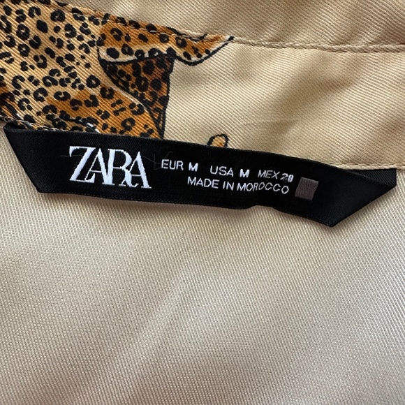Zara Cheetah Button Down Satin Top - Picture 6 of 6